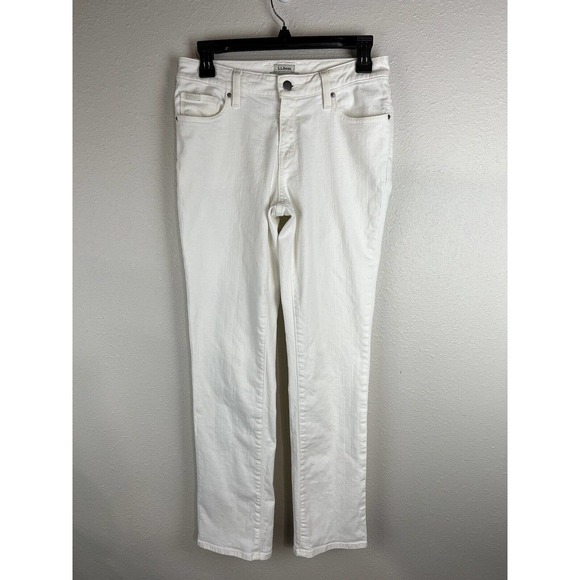LL Bean Women’s Size 2 Reg Favorite Fit White Denim Jeans - Picture 2 of 9